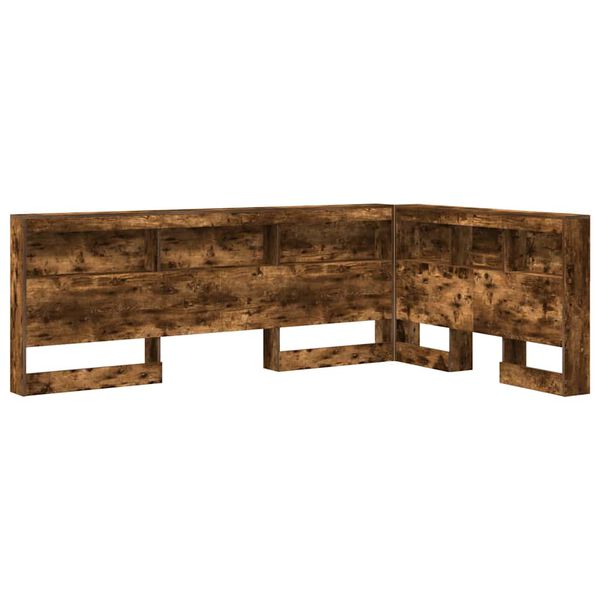 vidaXL T&ecirc;te de lit de rangement Ch&ecirc;ne fum&eacute; 207,5 x 137,5 x 76,5 cm