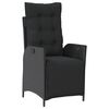 vidaXL Ensemble &agrave; manger de jardin coussins 5pcs Noir R&eacute;sine tress&eacute;e