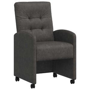 vidaXL Chaises de Salle &agrave; Manger avec Roues 2 pc Simili cuir Noir