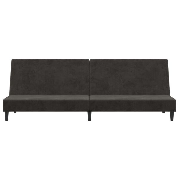 vidaXL Canap&eacute;-lit &agrave; 2 places Gris fonc&eacute; Velours