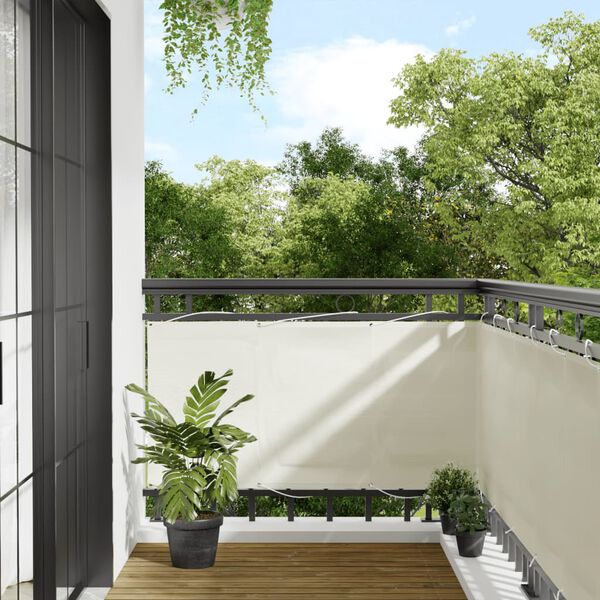 vidaXL &Eacute;cran de balcon cr&egrave;me 75x800 cm 100% polyester oxford