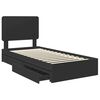 vidaXL Lit de Rangement avec tiroir Noir 90 x 190 cm Bois d'ing&eacute;nierie