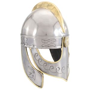 vidaXL Casque de r&eacute;plique antique Beowulf pour GN Argent&eacute; Acier