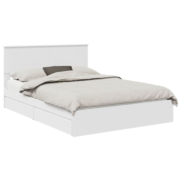 vidaXL Lit de Rangement Blanc 160 x 200 cm Bois d'ing&eacute;nierie