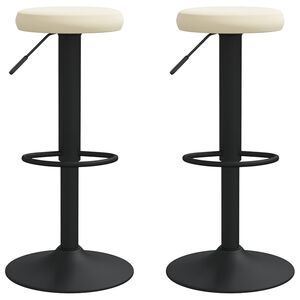 vidaXL Tabourets de bar lot de 2 cr&egrave;me velours