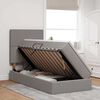 vidaXL Lit avec rangement et LED avec LED Taupe 90 x 190 cm Polyester