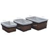 vidaXL Ensemble de paniers gigognes 3 pcs Marron Saule