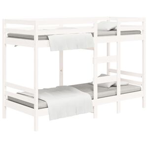 vidaXL Lit superposé sans matelas blanc 75x190 cm bois de pin massif