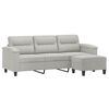 vidaXL Canap&eacute; 3 places repose-pieds Gris clair 180 cm Tissu microfibre