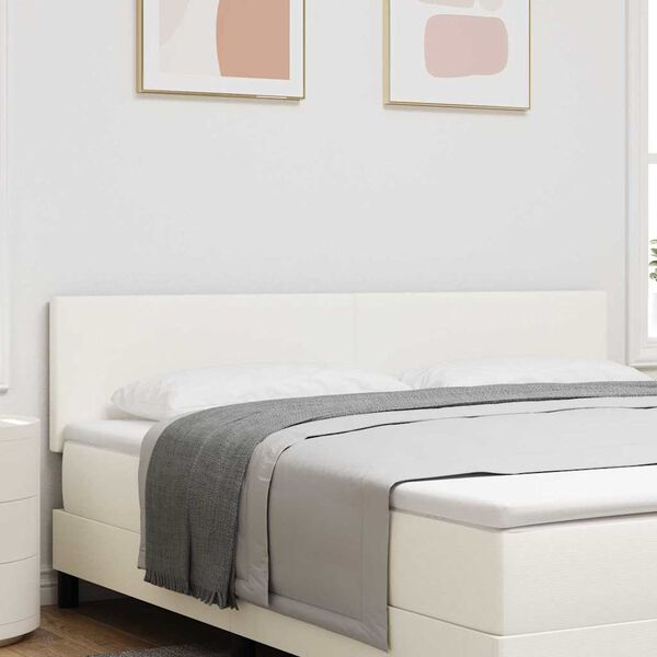 vidaXL T&ecirc;te de lit avec t&ecirc;te de lit Cr&egrave;me 180 cm Cuir synth&eacute;tique