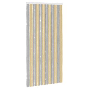 vidaXL Rideau anti-insectes en chenille Gris et Beige 100 x 200 cm