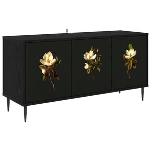 vidaXL Meuble TV BREMEN 102 x 33 x 51 cm Ch&ecirc;ne noir Bois d'ing&eacute;nierie