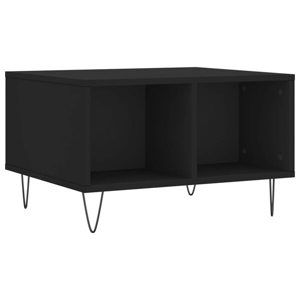 vidaXL Table basse Noir 60x50x36,5 cm Bois d'ing&eacute;nierie