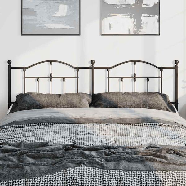 vidaXL T&ecirc;te de lit de remplacement m&eacute;tal noir 193 cm