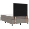 vidaXL Lit &agrave; ressorts avec matelas avec LED Taupe 120 x 200 cm tissu