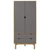 vidaXL Garde-robe OTTA Marron et gris 76,5x53x172 cm Bois massif pin
