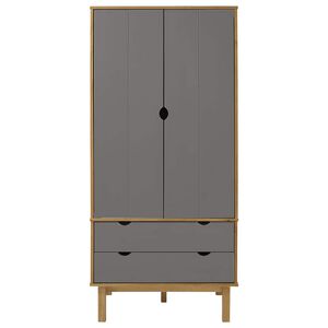 vidaXL Garde-robe OTTA Marron et gris 76,5x53x172 cm Bois massif pin
