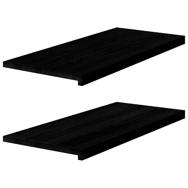 vidaXL Appuis de fen&ecirc;tre 2 pcs marron fonc&eacute; bois de ch&ecirc;ne massif