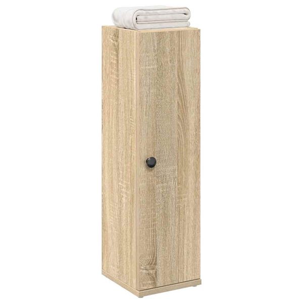 vidaXL Meuble de salle de bain avec porte-rouleau ch&ecirc;ne sonoma