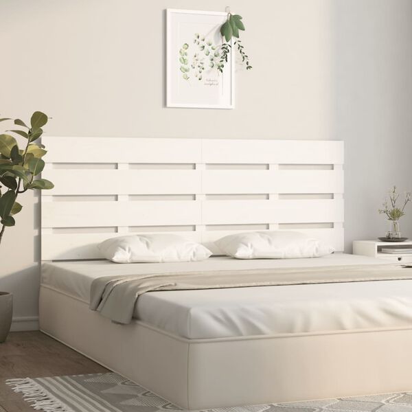 vidaXL T&ecirc;te de lit Blanc 140x3x80 cm Bois massif de pin