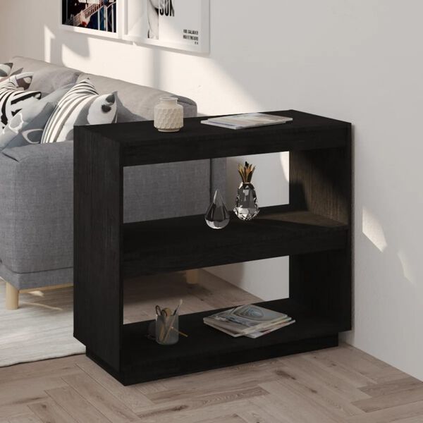 vidaXL Biblioth&egrave;que Noir 80x35x71 cm Bois de pin massif