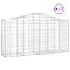vidaXL Paniers &agrave; gabions arqu&eacute;s 12 pcs 200x50x100/120 cm fer galvanis&eacute;