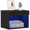 vidaXL Ensemble meuble TV avec LED 2 pcs Ch&ecirc;ne noir 40 x 30 x 30 cm