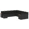 vidaXL Salon de jardin 11 pcs avec coussins noir r&eacute;sine tress&eacute;e