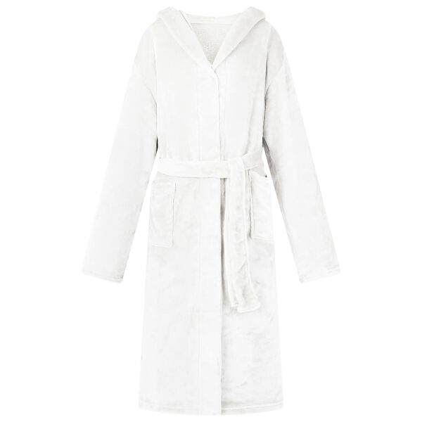 vidaXL Peignoir avec capuche Blanc xxl Flanelle