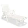 vidaXL Chaise longue avec repose-pied Plastique Blanc