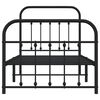 vidaXL Cadre de lit m&eacute;tal sans matelas avec pied de lit noir 90x190 cm