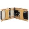 vidaXL Table de massage pliable 3 zones Bois Noir et beige