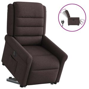 vidaXL Fauteuil inclinable &eacute;lectrique marron fonc&eacute; tissu