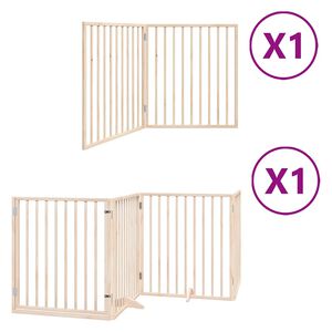 vidaXL Barri&egrave;re pour chien avec porte pliable 6 panneaux bois peuplier