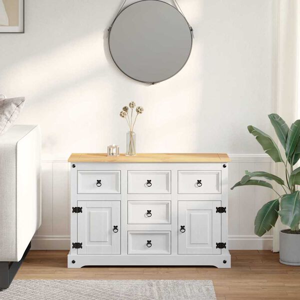 vidaXL Coffres de rangement Blanc 112 x 40 x 75 cm Pin massif