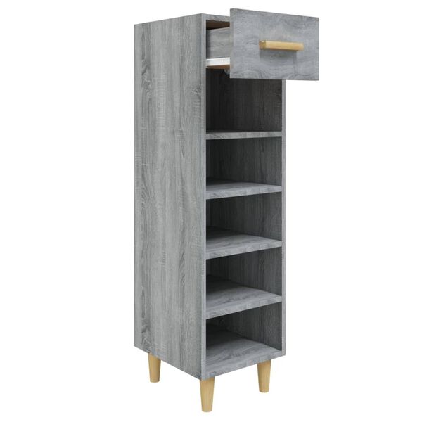 vidaXL Meuble &agrave; chaussures Sonoma gris 30x35x105 cm Bois d'ing&eacute;nierie
