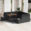 vidaXL Ensemble de canap&eacute; de jardin 9 pcs Noir Poly rotin