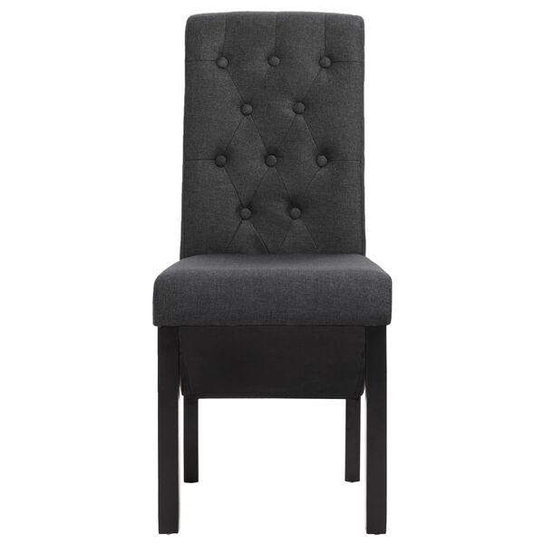 vidaXL Chaises &agrave; manger lot de 4 gris fonc&eacute; tissu