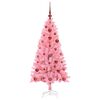vidaXL Sapin de Noël avec 150 LED avec support Rose 120 cm PVC