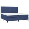 vidaXL Sommier &agrave; lattes de lit avec matelas Bleu 200x200 cm Tissu