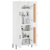 vidaXL Buffet haut Blanc 69,5x34x180 cm Bois d'ing&eacute;nierie
