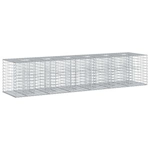 vidaXL Lit sur&eacute;lev&eacute; gabion 2 pc 260 x 60 x 55 cm Acier galvanis&eacute;