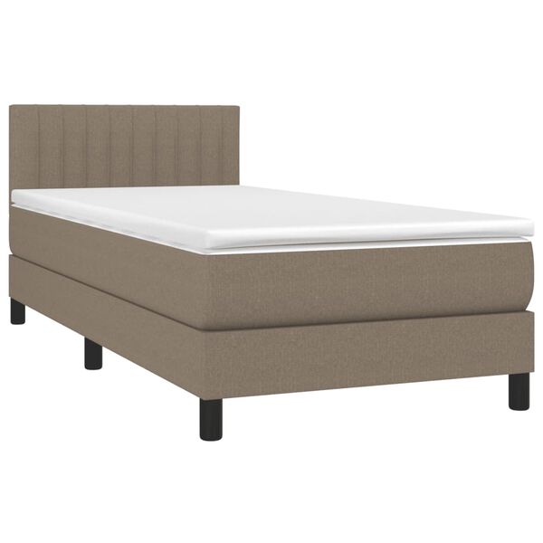 vidaXL Sommier &agrave; lattes de lit avec matelas Taupe 80x200 cm Tissu