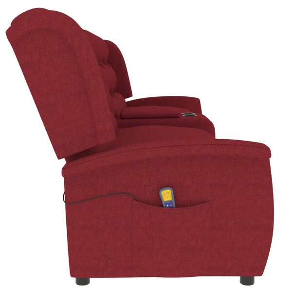 vidaXL Fauteuil de massage inclinable 4 places porte-gobelet bordeaux