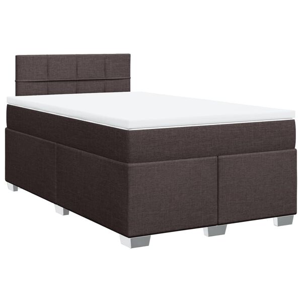 vidaXL Sommier &agrave; lattes de lit et matelas marron fonc&eacute; 120x190cm tissu