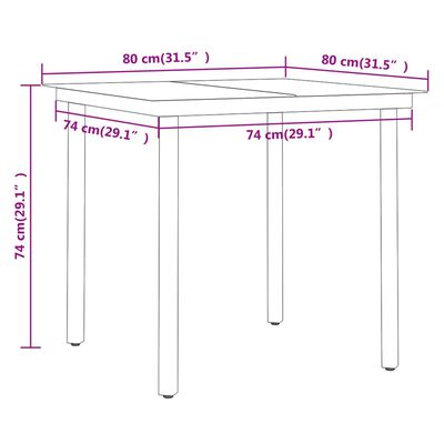 vidaXL Ensemble à manger de jardin 5 pcs Marron et noir