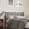 vidaXL T&ecirc;te de lit m&eacute;tal noir 120 cm