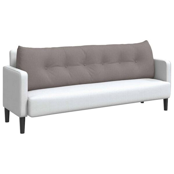 vidaXL Coussin de Dos Taupe 180 x 24 x 50 cm tissu