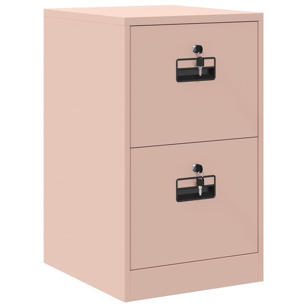 vidaXL Cabinet de Dossier Rose 44 x 50 x 106.5 cm Acier Lamin&eacute; &agrave; Froid