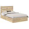vidaXL Lit de Rangement Ch&ecirc;ne Sonoma 120 x 200 cm Bois d'ing&eacute;nierie
